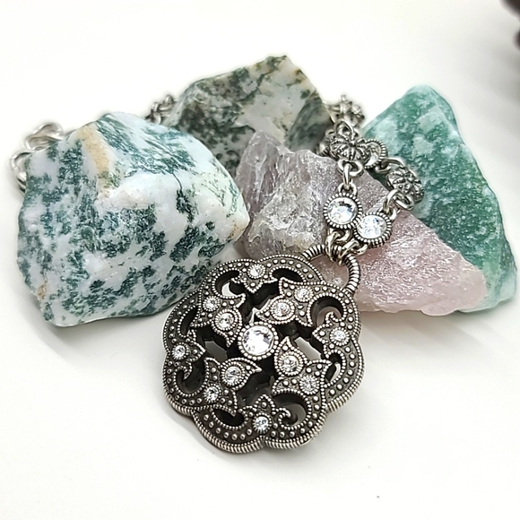 Brighton "PACIFIC HEIGHTS" Detailed Crystal Marcasite Reversible Pendant! 👑 - Picture 9 of 11